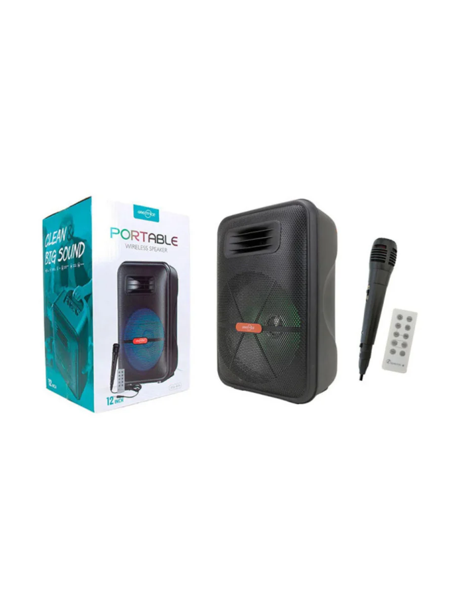 Greatnice 12-Inch Portable Bluetooth Speaker with Microphone and Controller