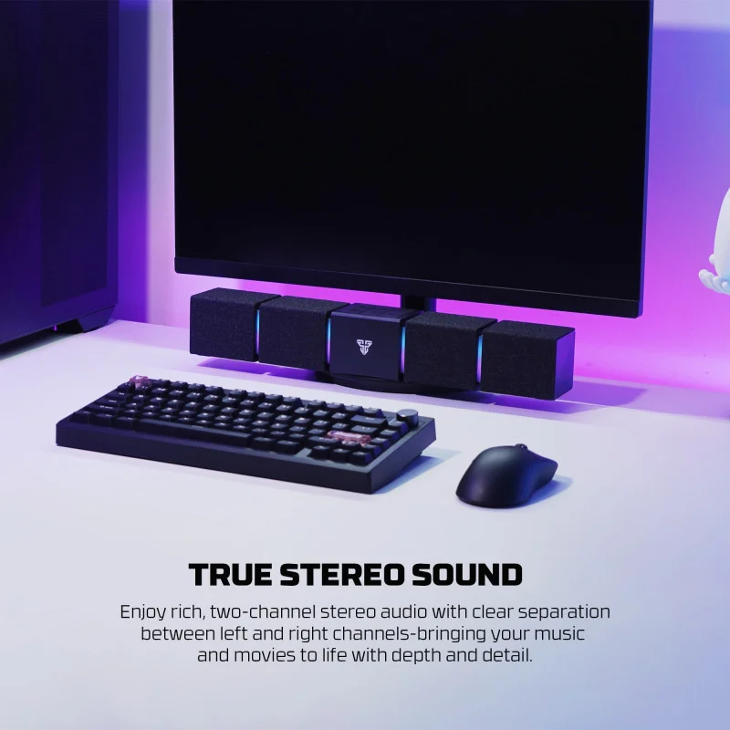 FANTECH BS163 GROOVE BAR PRO (Wired & Bluetooth) RGB Gaming Speaker, 10W + Built-in Microphone