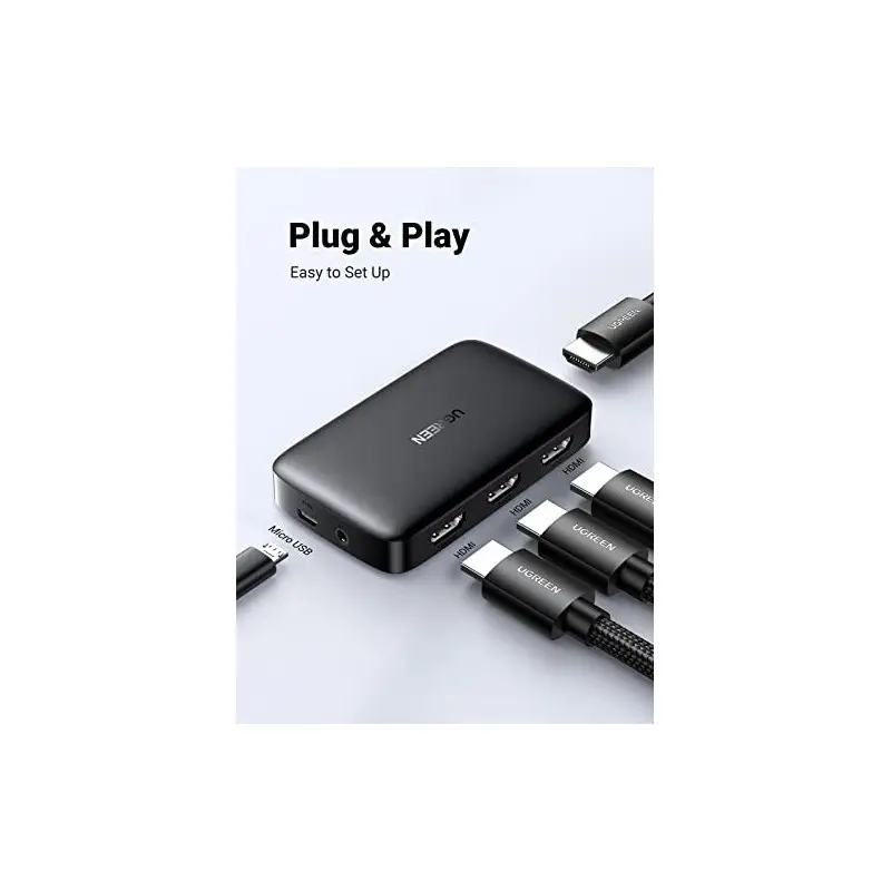 UGREEN 4K HDMI Switch 3 IN 1 OUT with Remote Control