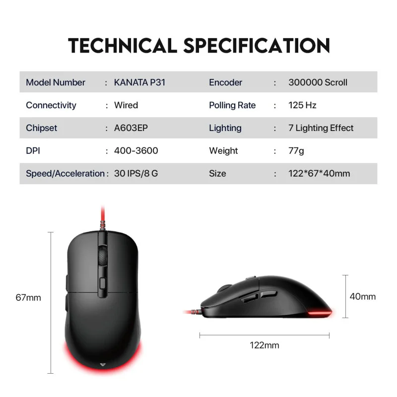 Fantech P31 Gaming Combo 3in1: Keyboard + Mouse + Mousepad, RGB Lighting, Your Complete Gaming Setup