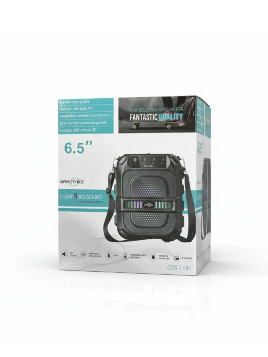 Greatnice 6.5 Inch Portable Bluetooth Speaker with Strap