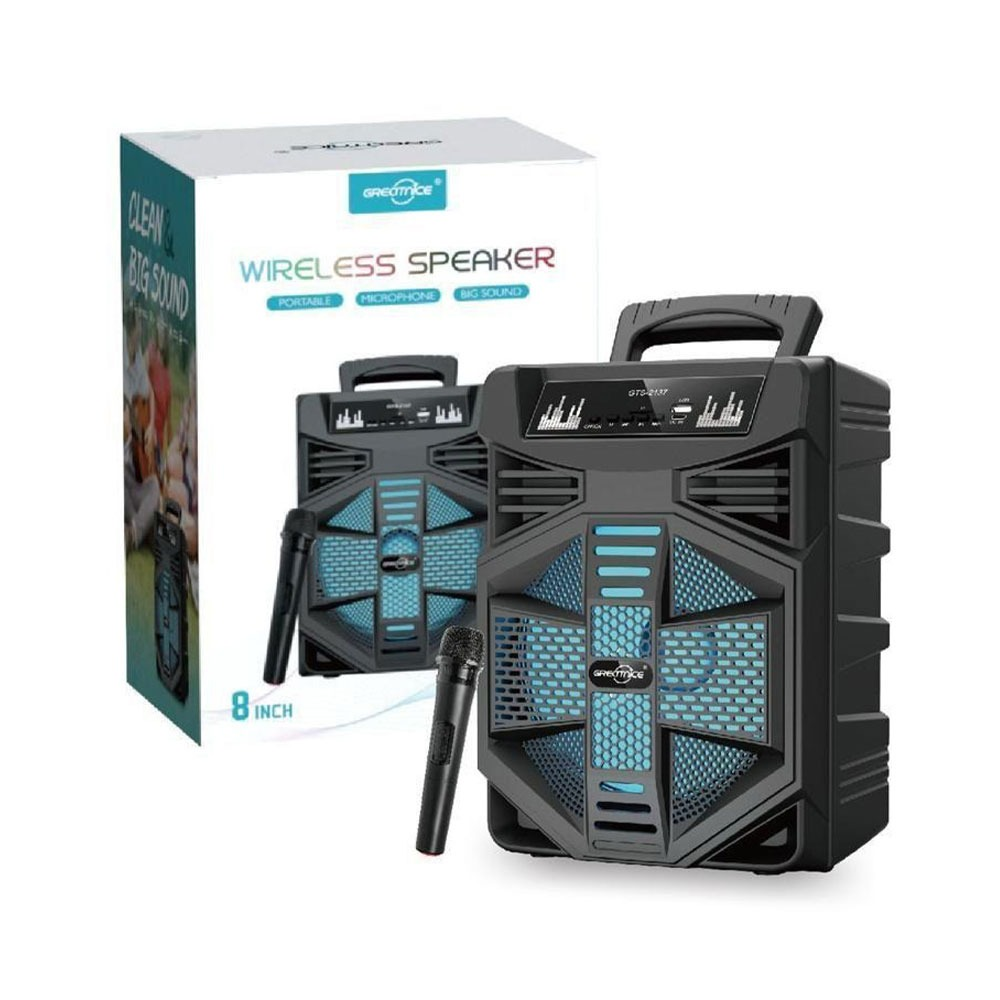 Portable Wireless Speaker with Microphone 8inch,Portable Karaoke Speaker,Bluetooth Speaker,Big and Clean Sound