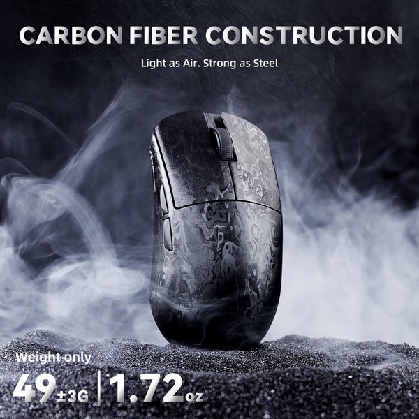 Attack Shark R11 ULTRA Forged Black 49g Carbon Fiber Shell Wireless 8K Gaming Mouse