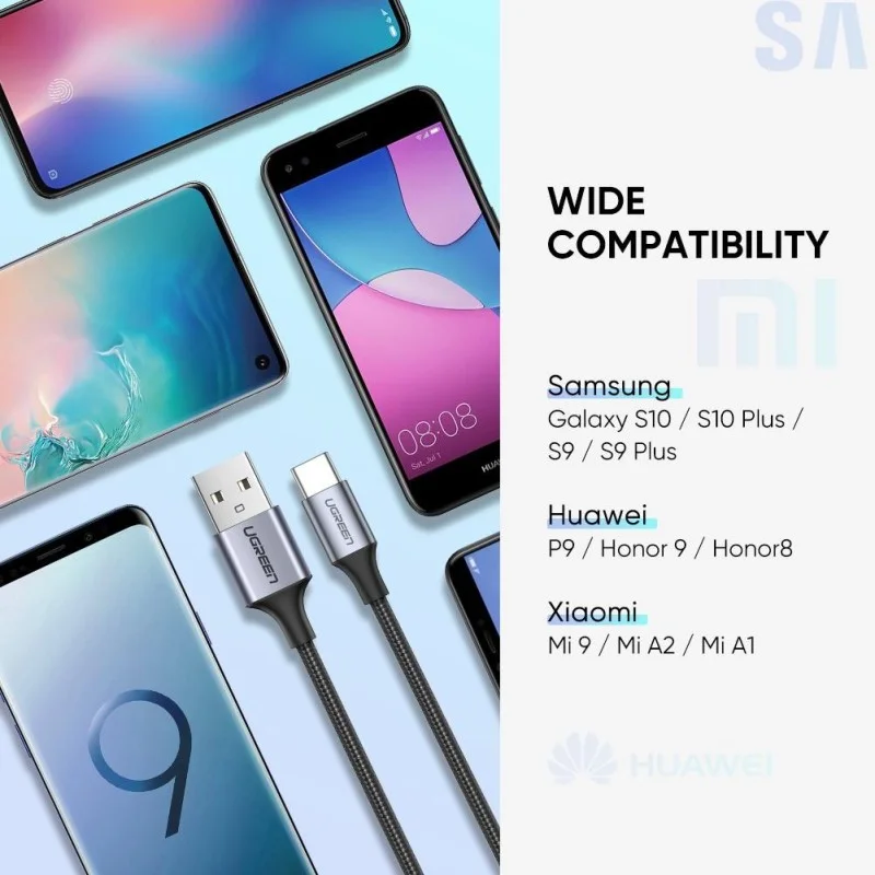 UGREEN USB-A to USB-C Braided Cable, Fast Charge