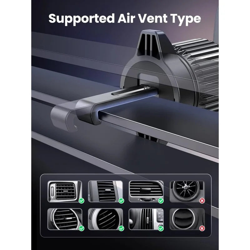 UGREEN 2-in-1 Magnetic Wireless Car Charger β 15W Fast Charging, Dashboard & Air Vent Mount