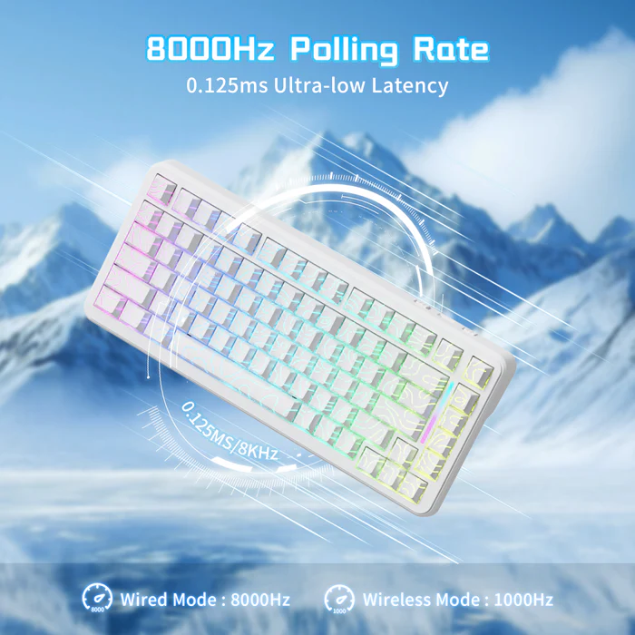 Attack Shark X82PRO HE Three-mode Magnetic Axis Gaming Keyboard White Wireless