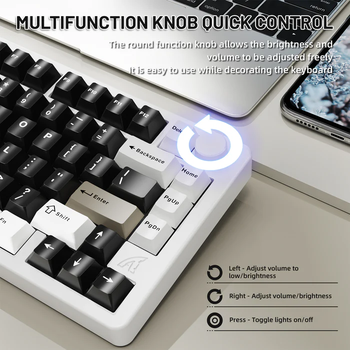 Attack Shark X86 Full Aluminum 80% Wireless Gasket Mechanical Keyboard Milk white