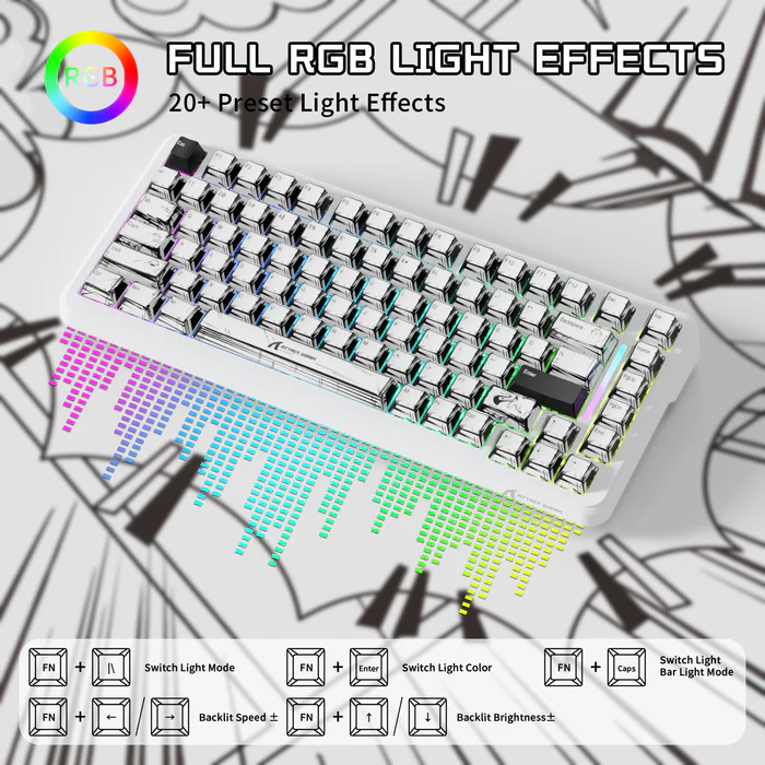 Attack Shark X82PRO HE Three-mode Magnetic Axis Gaming Keyboard Comic Wireless