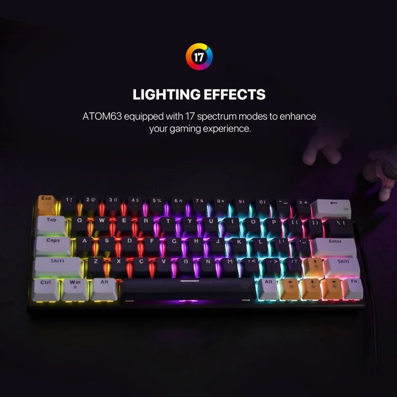 Fantech MIZU Edition MK874V2 - ATOM63, Pro Wired Mechanical Keyboard with RGB Lighting