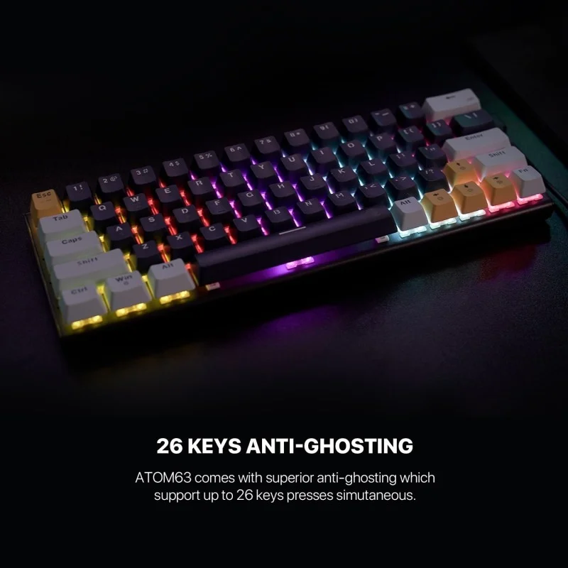 Fantech MIZU Edition MK874V2 - ATOM63, Pro Wired Mechanical Keyboard with RGB Lighting