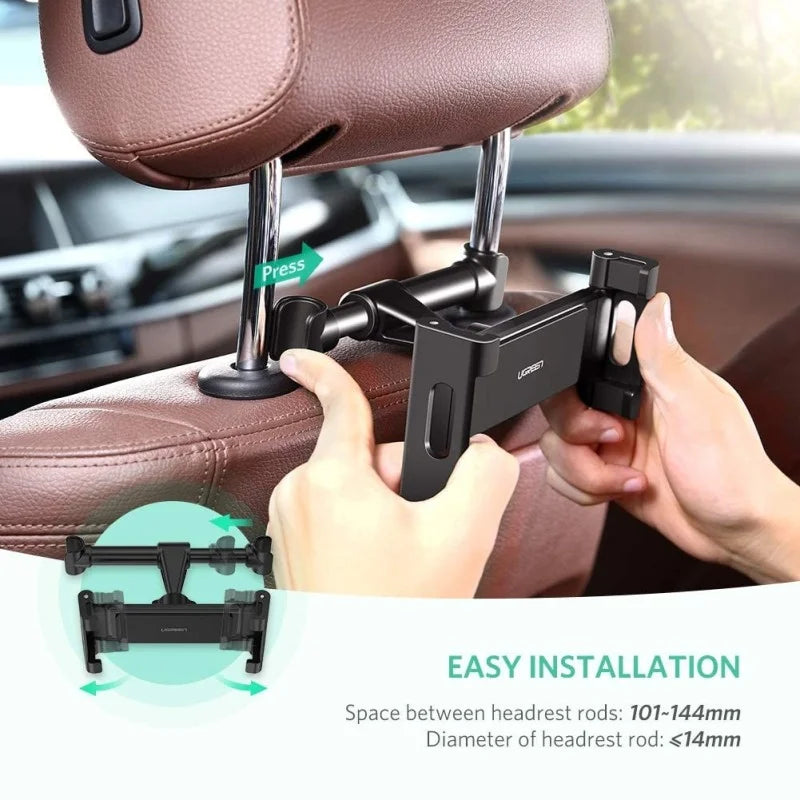 UGREEN Car Back Seat Headrest Mount Phone & Tablet Holder, Durable Structure