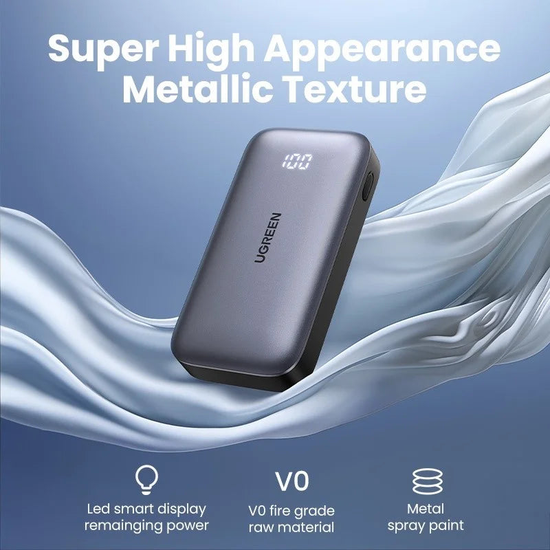 UGREEN Power Bank 30W PD, Dual Ports, 10000 mAh, Smart & Fast Charging for Phones, Tablets, Ipads