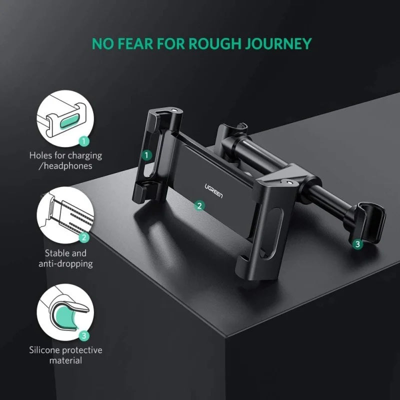UGREEN Car Back Seat Headrest Mount Phone & Tablet Holder, Durable Structure