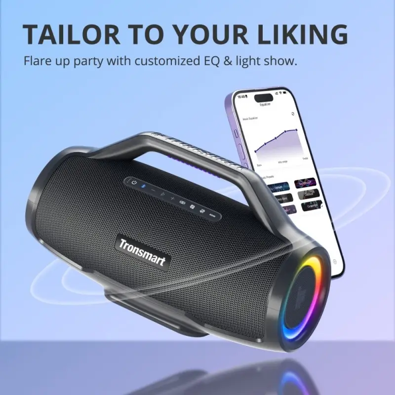 Tronsmart Bang Max 130W Portable Party Speaker With Built in Power bank and Customized LED, up to 24 hours playtime