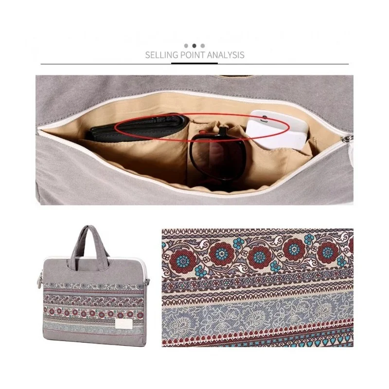 Canvasartisan Business Laptop Bag T38-5 Gray, Durable and Water-resistant