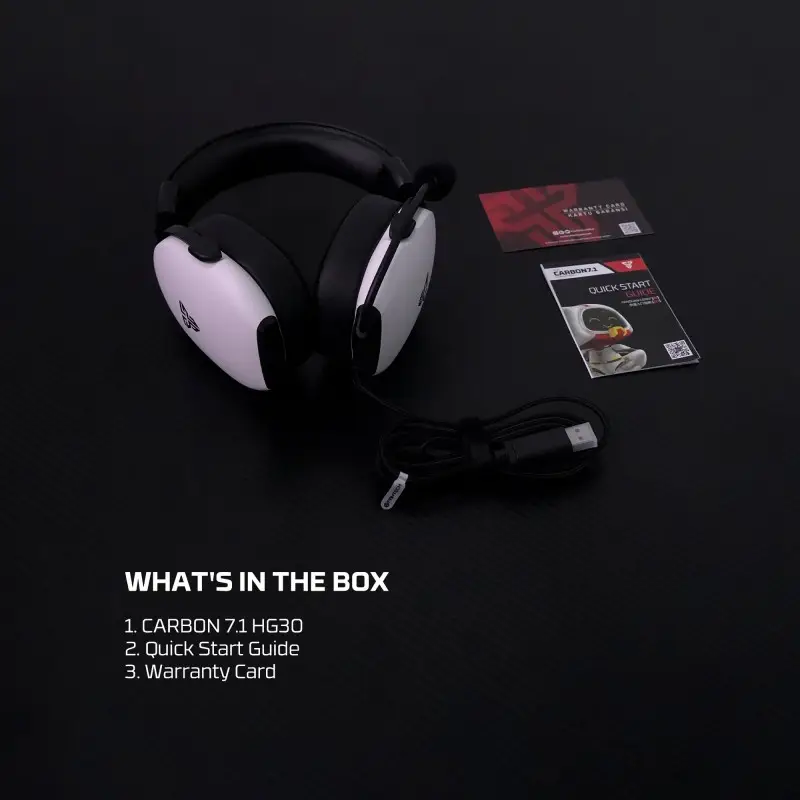 Fantech HG30 CARBON USB 7.1 Virtual surround sound Gaming Headset, Crystal-clear & Powerful Sound