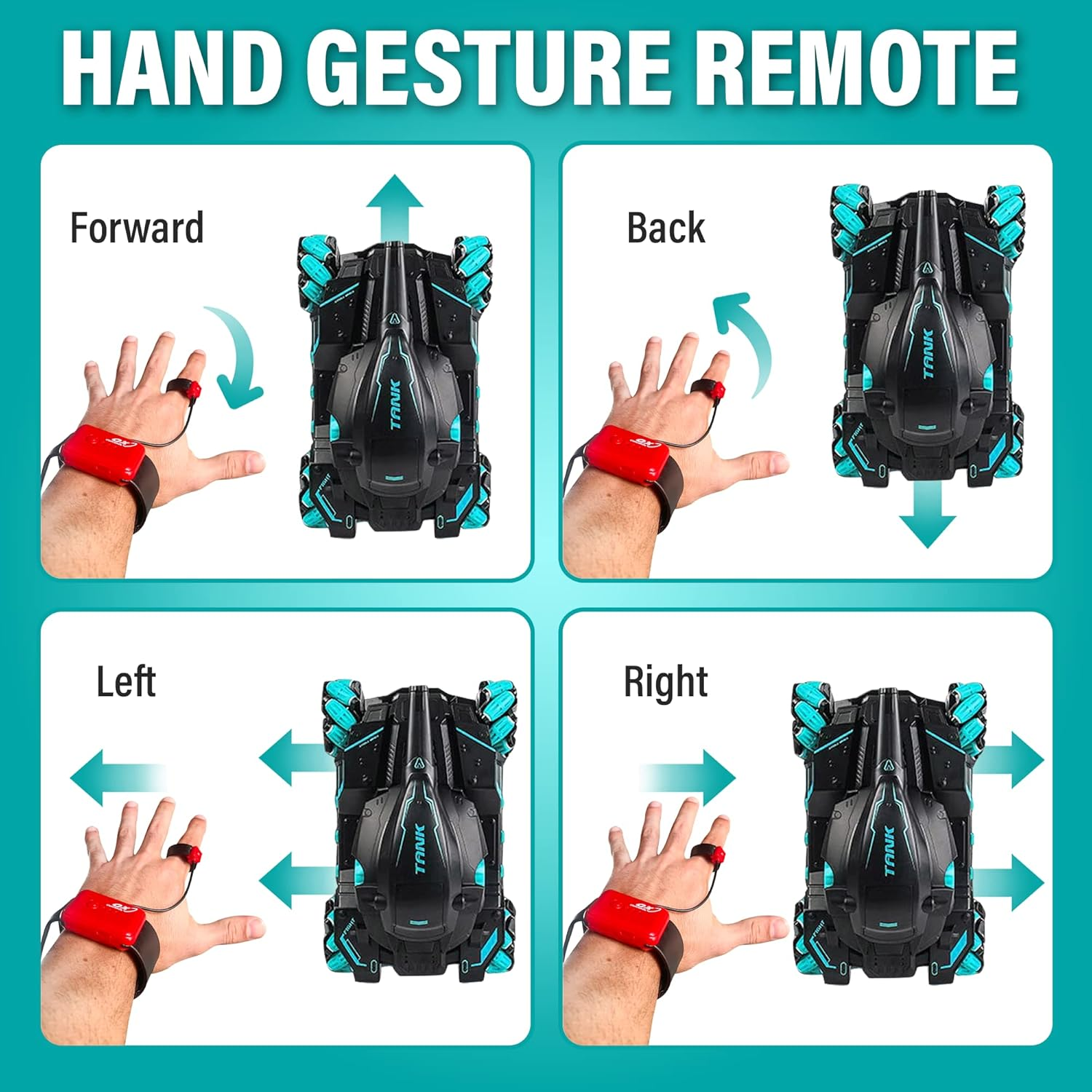 Remote Control Tank Car for Boys and Girls with 360° Water Bomb Marbles Shooting Cannon, High Speed All-Terrain Off-Road 4WD, and Stunt Functions