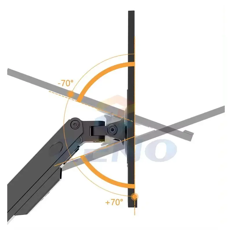 Kaloc DS200 H2 Adjustable Dual Arm, Gas Spring Technology, Fits Screens 17 to 30 Inches and Laptops up to 17.3inch