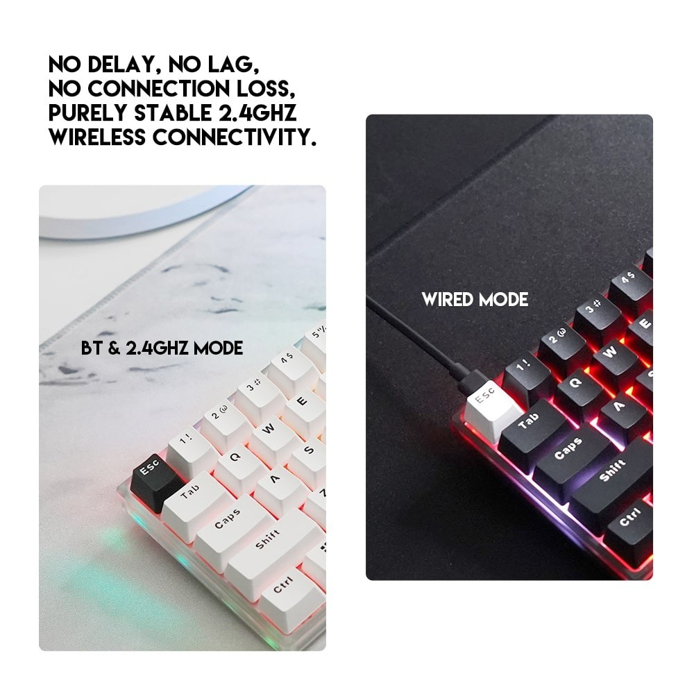 Fantech MK857 MAXFIT61 RGB Bluetooth, Wireless & Wired Mechanical Gaming Keyboard