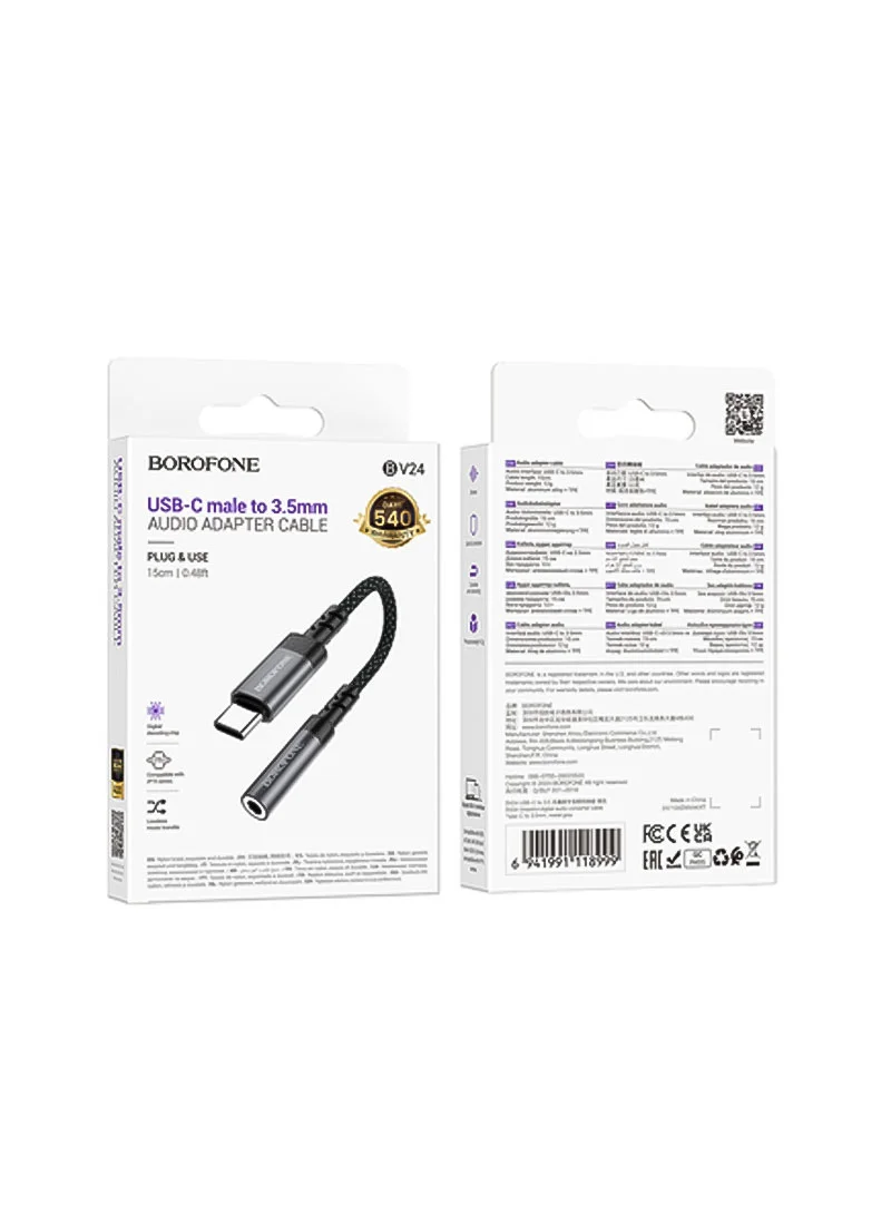 Type-C to 3.5mm Audio Adapter with Durable Braided Design & Wide Compatibility