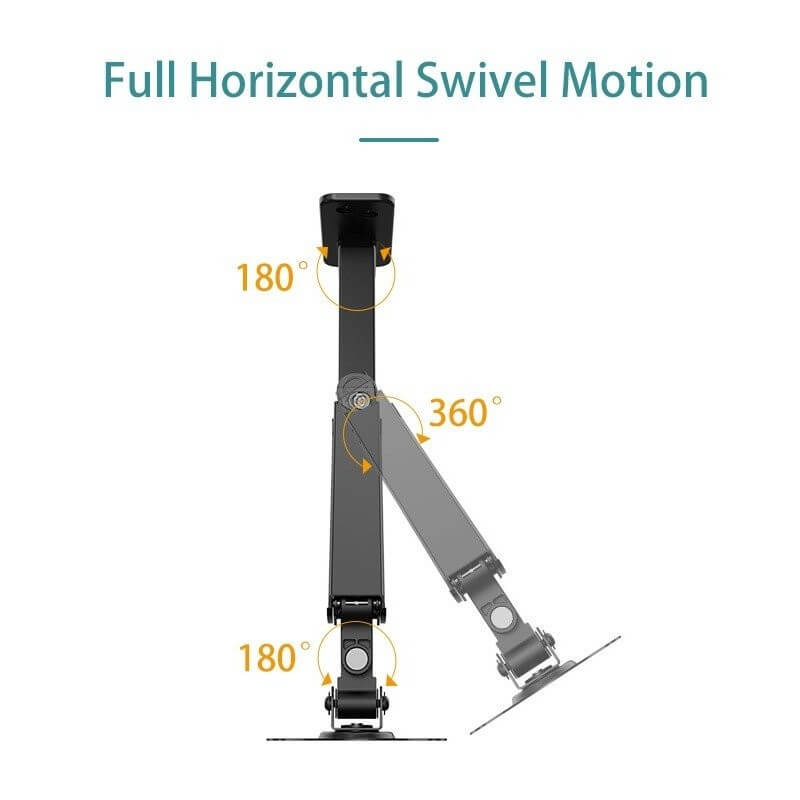 KALOC M520 Wall Mount Adjustable Single Monitor Arm with Internal Gas Spring technology for Easy Adjustment, for Screens 17 to 35Inches