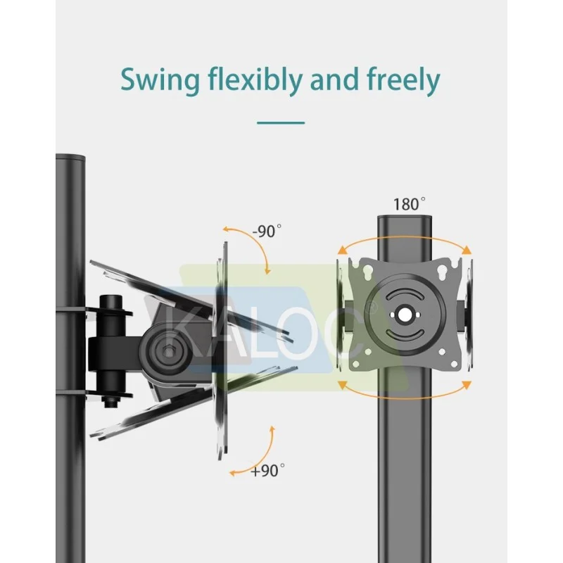KALOC DW220J Adjustable Horizontal Dual Monitor Arm, for Screens 17 to 27 Inches
