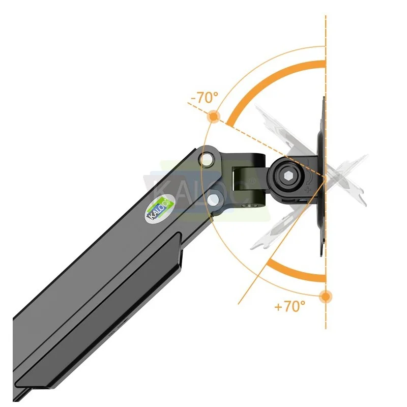 Kaloc DS160 Adjustable Single Monitor Arm with Internal Gas Spring technology for Easy Adjustment, for Screens 22 to 40 Inches