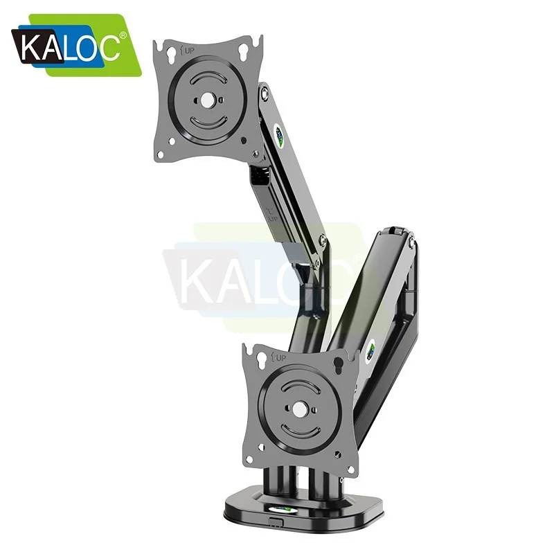 Kaloc DS2002B Adjustable Dual Monitor Arm with Internal Gas Spring technology for Easy Adjustment, for Screens 17 to 32 Inches