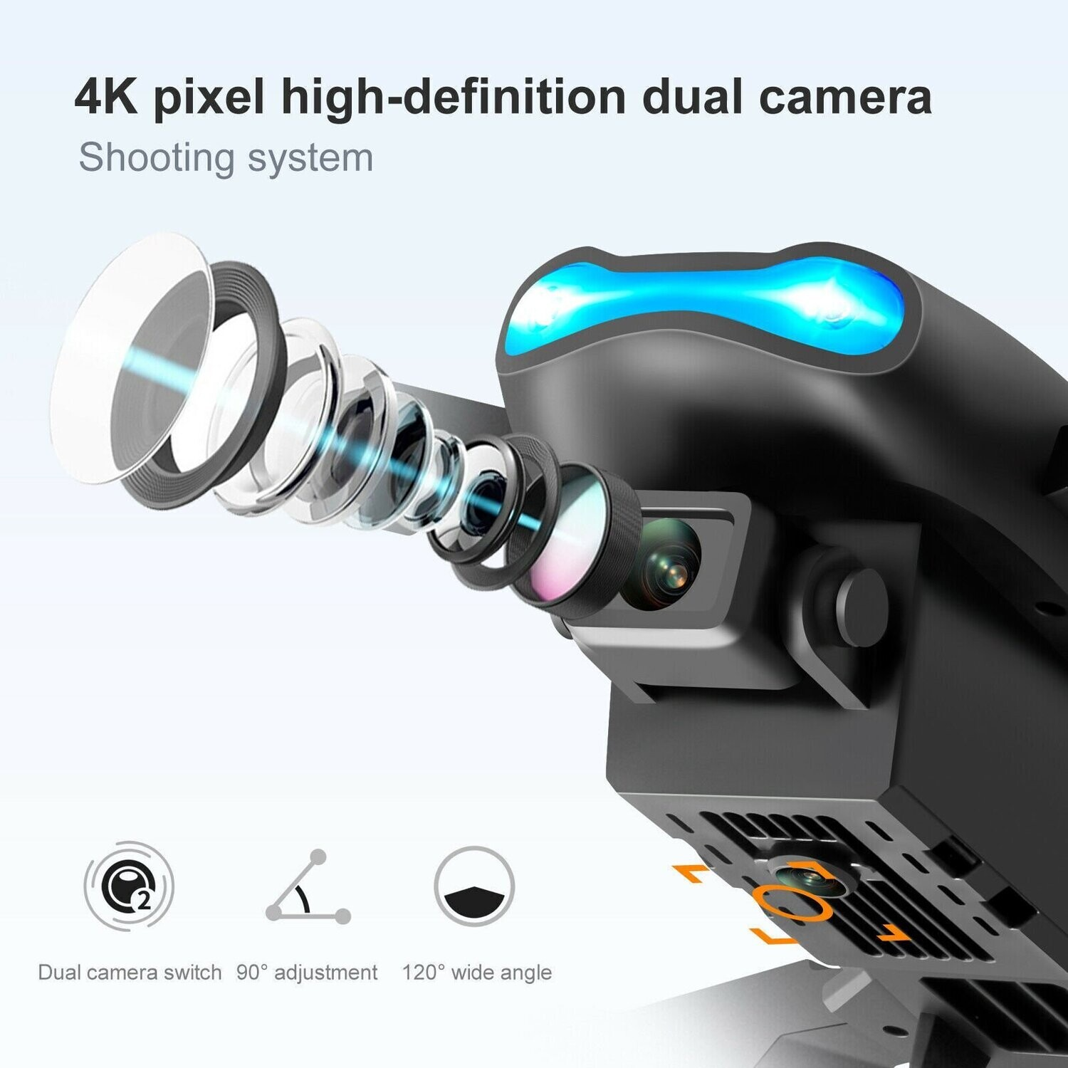 E99 Drone X WiFi 4K HD Dual Camera