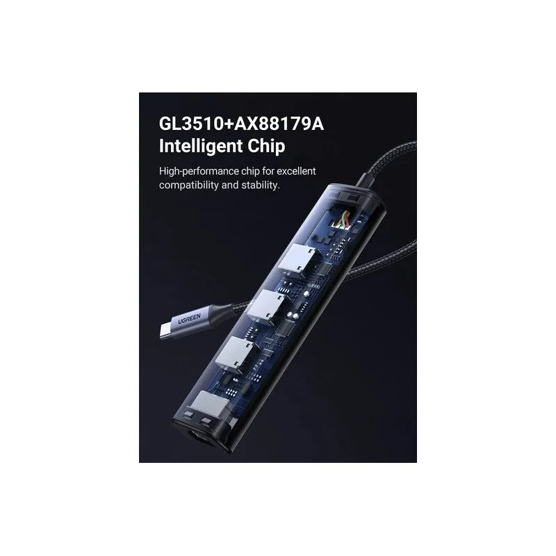 UGREEN 4 in 1 USB-C Hub to Gigabit Ethernet with 3 * USB 3.0 - CM475 60600