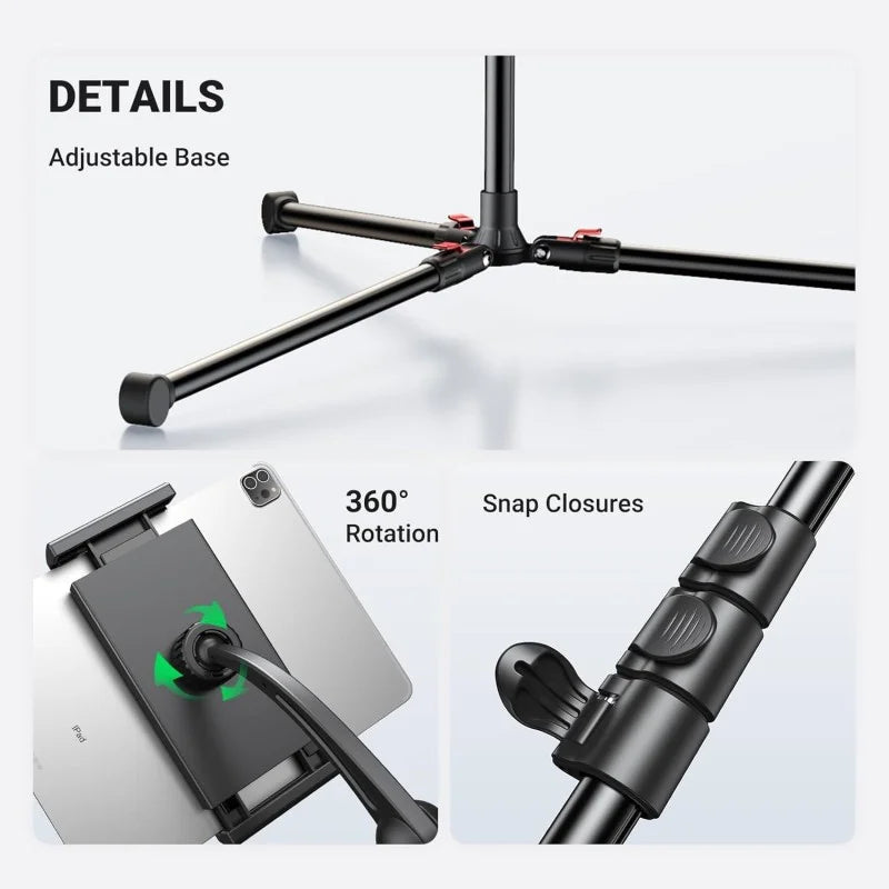 UGREEN 2 In 1 Tripod Stand with two holders, one for phone and one for tablet, Adjustable Height up to 170cm
