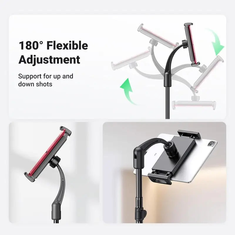 UGREEN 2 In 1 Tripod Stand with two holders, one for phone and one for tablet, Adjustable Height up to 170cm