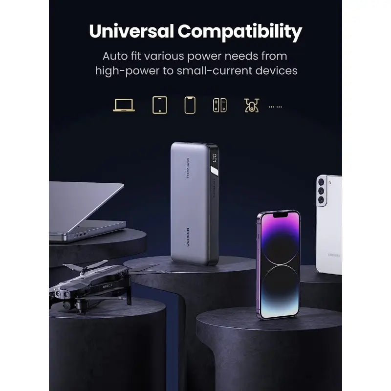 UGREEN Power Bank 145W, 3 Ports, 25000 mAh, Fast Charging for Laptops, MacBooks, Smartphones, Tablets