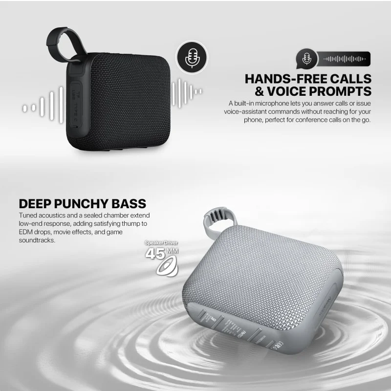FANTECH NERABOX BS153 Wireless Speaker Bluetooth 5.4, 5W RMS, TWS Mode, USB & TF Card Support, Built-in Battery