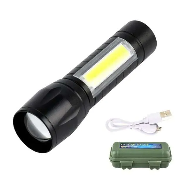 LED Mini Torch Rechargeable Flashlight Portable USB Charging Flashlight