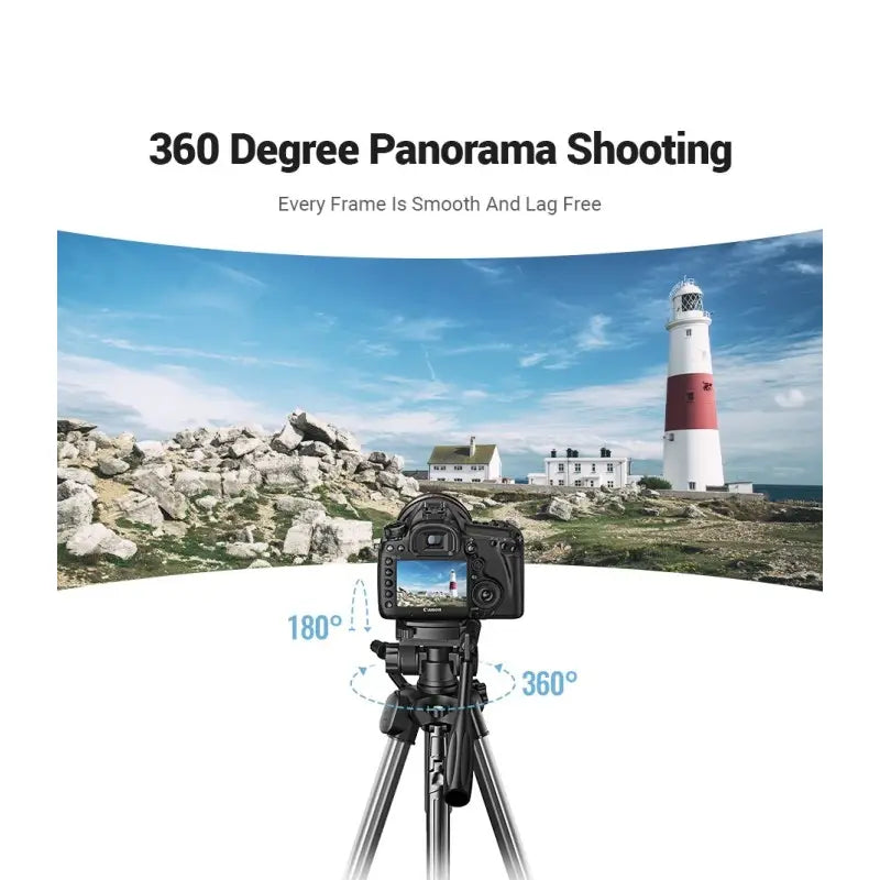 UGREEN Professional Camera Tripod Adjustable Height from 53.5 to 175cm with Mobile Phone Holder and Travel Bag
