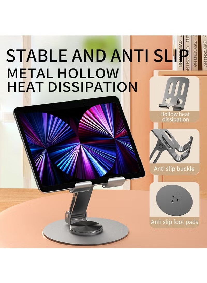 360 Degrees Rotate Metal Desk Mobile Phone Holder Stand For Phone Pad Adjustable Desktop Tablet Holderl Table Cell Phone Stand