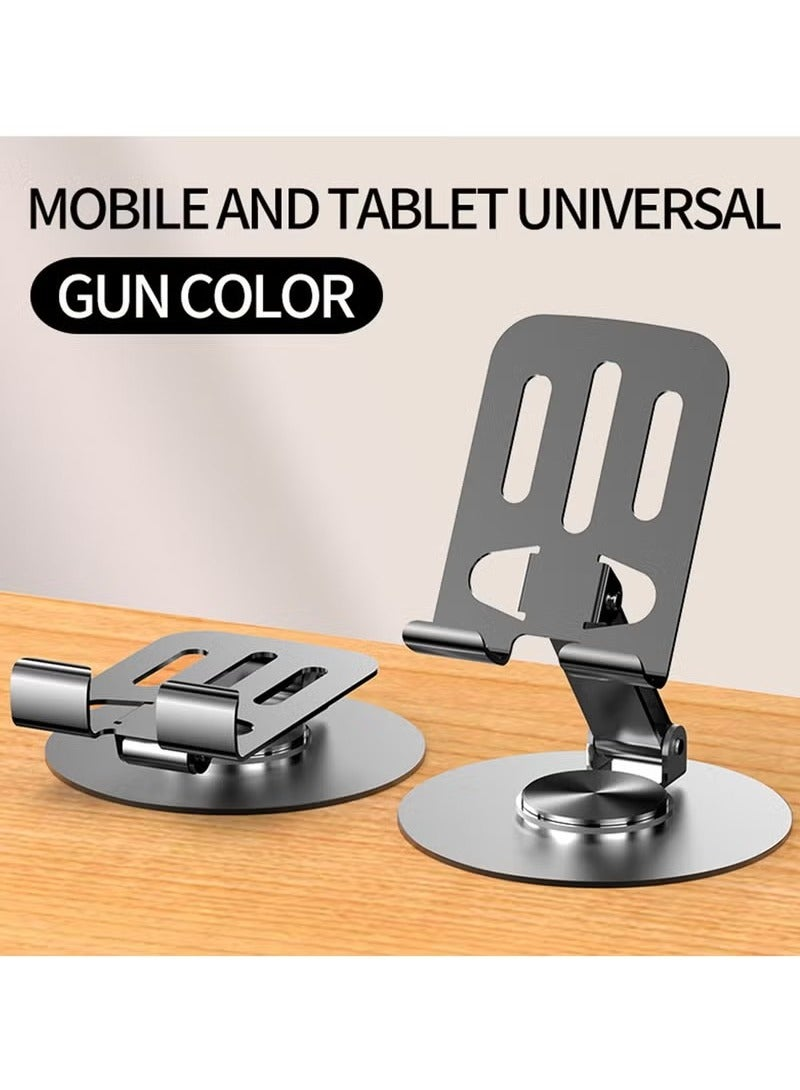 360 Degrees Rotate Metal Desk Mobile Phone Holder Stand For Phone Pad Adjustable Desktop Tablet Holderl Table Cell Phone Stand