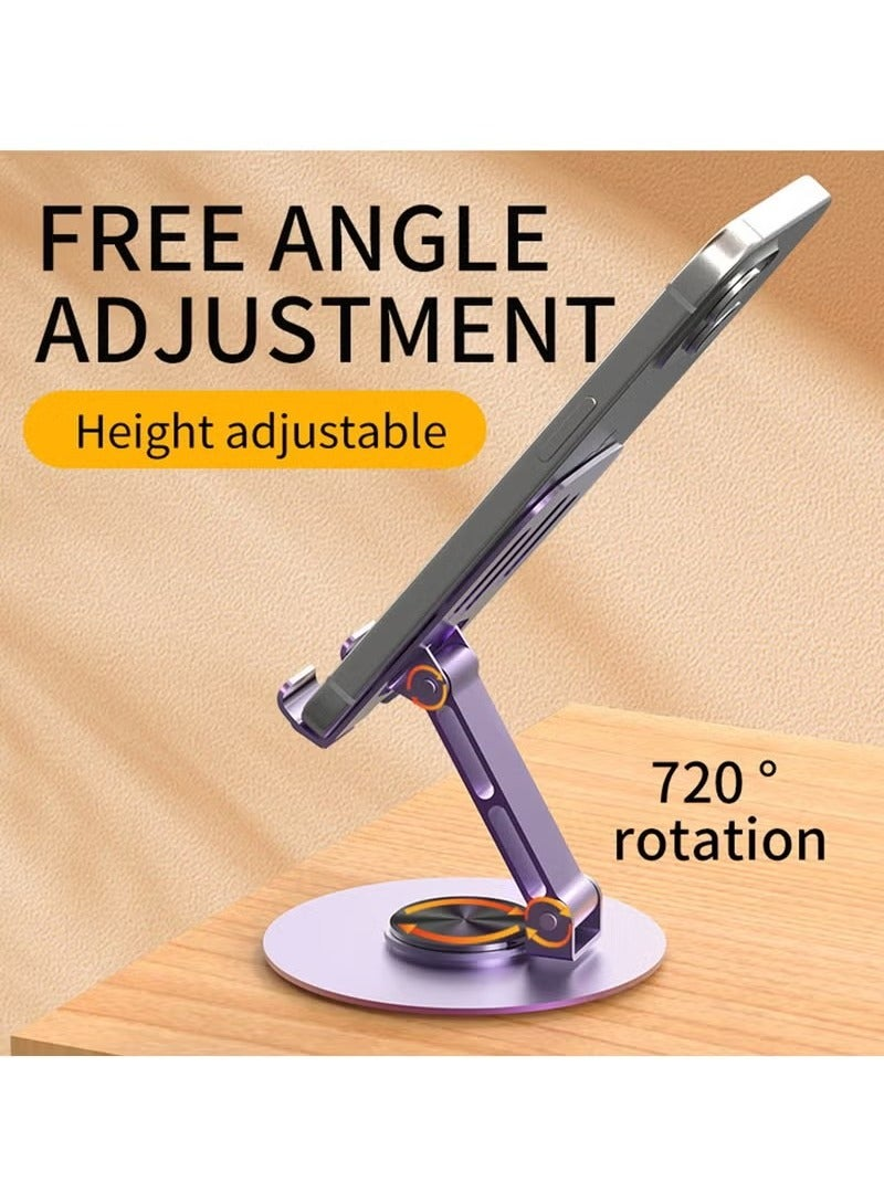 360 Degrees Rotate Metal Desk Mobile Phone Holder Stand For Phone Pad Adjustable Desktop Tablet Holderl Table Cell Phone Stand