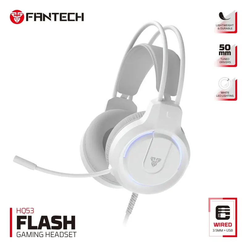 Fantech HQ53 FLASH Gaming Headset with LED Red Illumination and Crystal Clear Audio