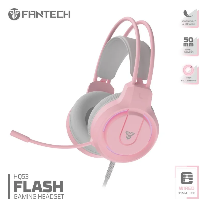 Fantech HQ53 FLASH Gaming Headset with LED Red Illumination and Crystal Clear Audio