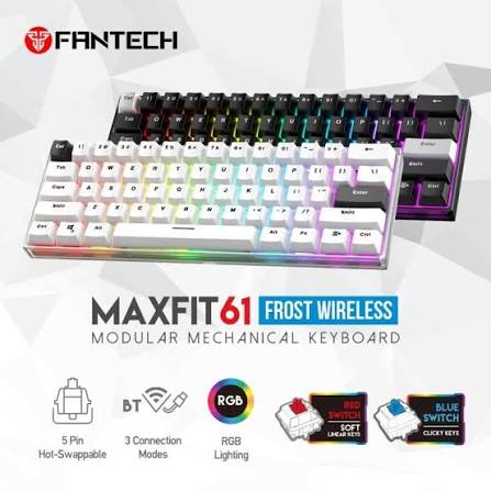 Fantech MK857 MAXFIT61 RGB Bluetooth, Wireless & Wired Mechanical Gaming Keyboard