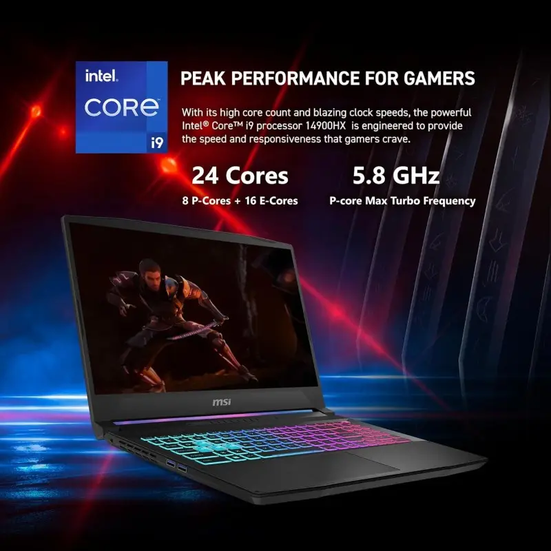 MSI Laptop katana B14WGK-016US - i9-14900HX, 32GB RAM, 1TB SSD NVME, NVIDIA RTX5070, 15.6" (2560 x 1440) 165Hz, WIN11 Original