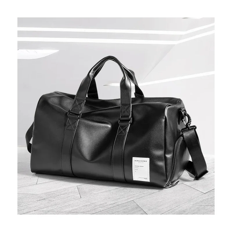 Kingsons KS3332W 29L Travel & Gym Duffle Bag – Waterproof PU Leather, Shoe Compartment & Wet Storage