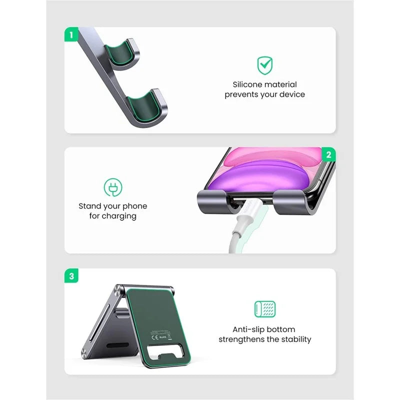 UGREEN Aluminum Alloy, Multi-Angle Stand Support Phone and Tablet Up to 7.9", Durable Structure, Stable & Reliable
