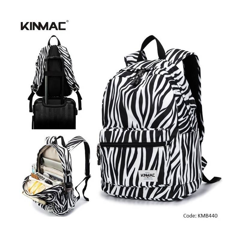 Kinmac Backpack KMB440 Zebra, Fashion Design, High Quality, Soft Interior Lining & Water-resistant