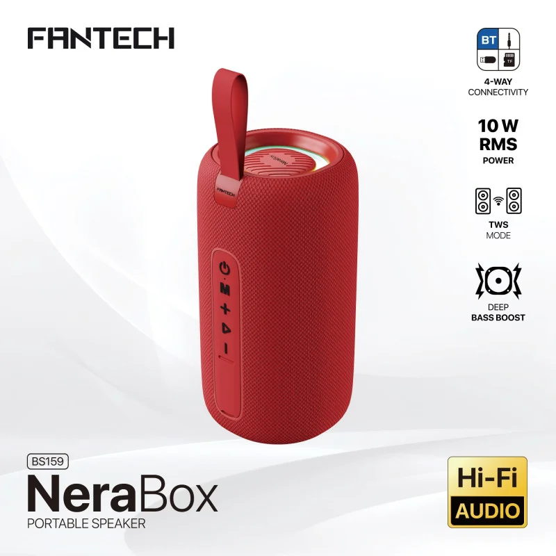 FANTECH NERABOX BS159 Wireless Speaker Bluetooth 5.4, 10W RMS, TWS Mode, USB, AUX & TF Support, Built-in Battery