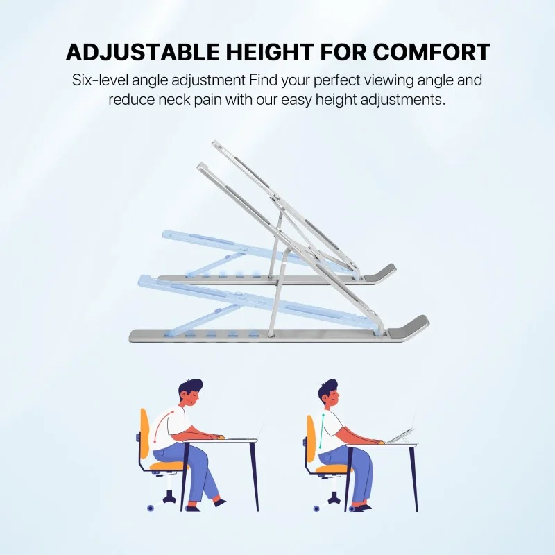 FANTECH NS11 Portable Aluminum Laptop Stand – Adjustable Height & Angle, Fits Up to 15.6" Laptops, Free Pouch Included