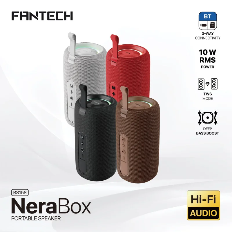 FANTECH NERABOX BS158 Wireless Speaker Bluetooth 5.4, 10W RMS, TWS Mode, USB & TF Support, Built-in Battery