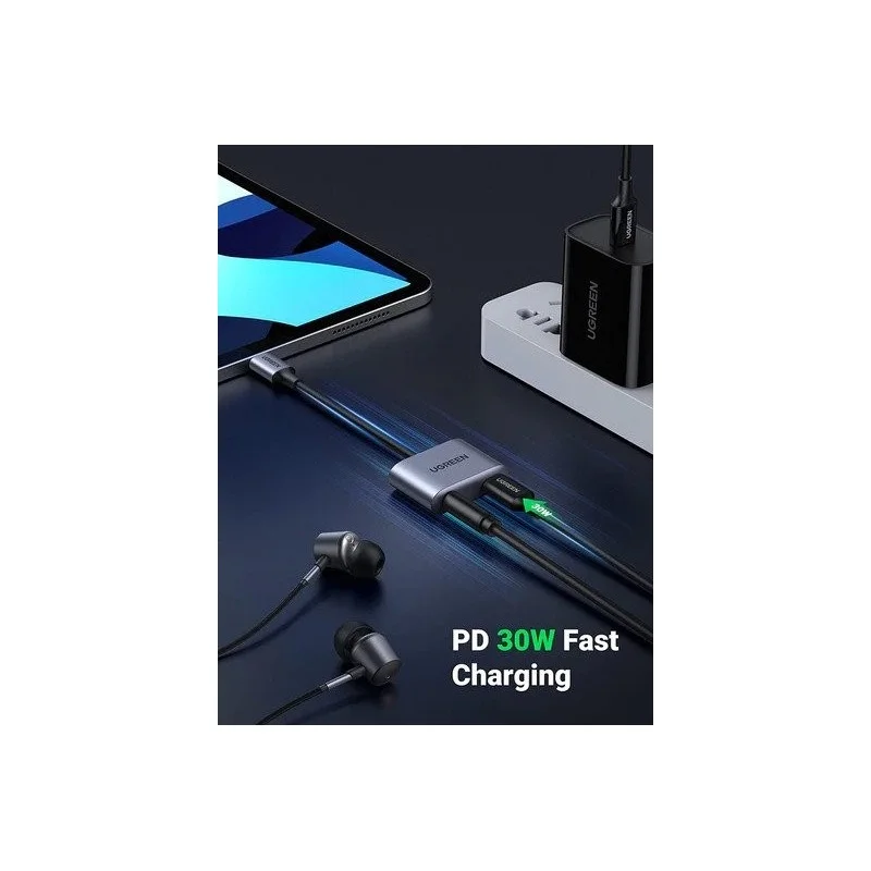 UGREEN 2-in-1 USB C to 3.5mm Headphone & USB-C Charging Port - CM231 60164